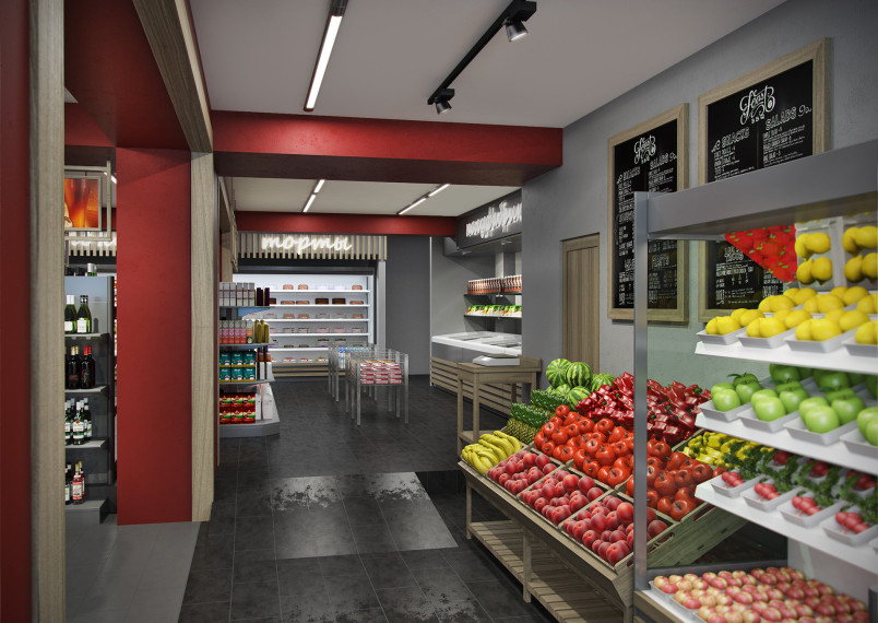 长沙小型生鲜超市装修设计-水果区