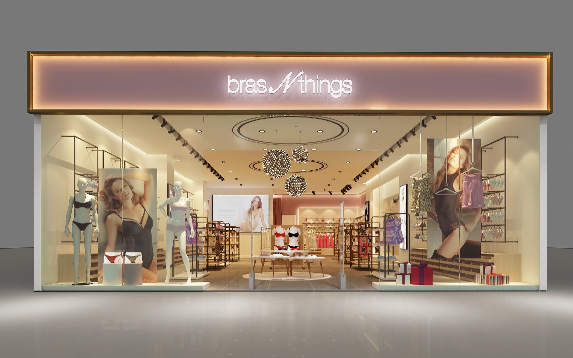 Brasnthings女士内衣店装修设计图