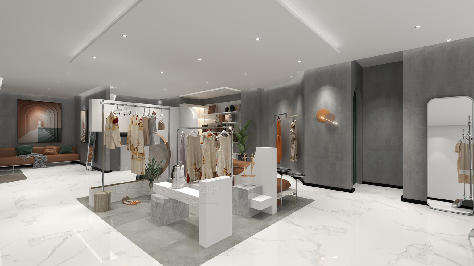 长沙2现代简约服装店设计