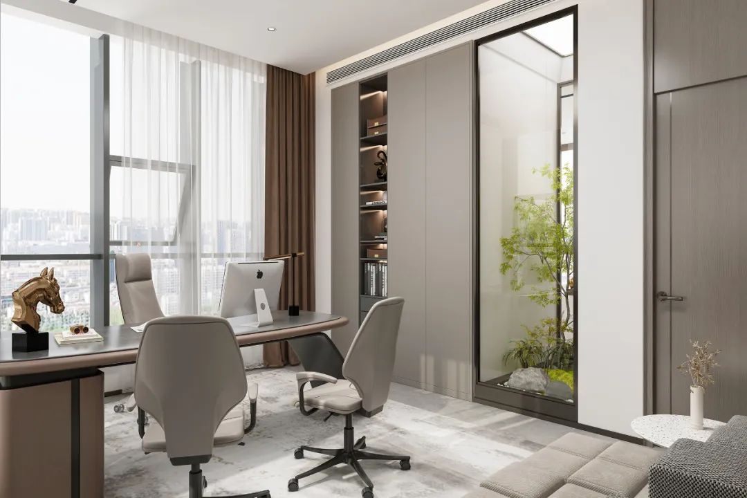 200平现代简约办公室装修设计-经理办公室